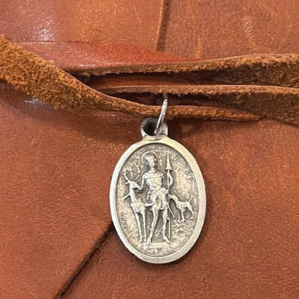Vintage Saint Hubert Patron Saint of Hunters Medal - Made in Italy